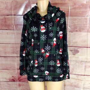 Festive Black and Green Snowman Pullover